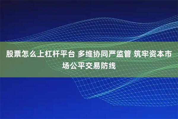 股票怎么上杠杆平台 多维协同严监管 筑牢资本市场公平交易防线